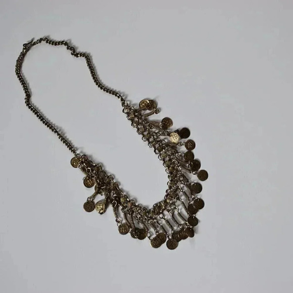 Vtg Gypsy  Tribal Dangle Statement Necklace - Picture 6 of 7